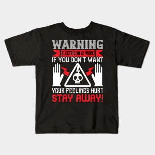 Electrician Warning Kids T-Shirt